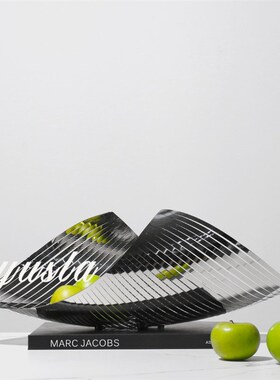 简约现代金属不锈钢果盆果盘摆件样板房间售楼处桌V面创意软装饰