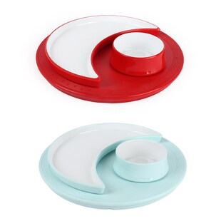 日月同辉组合拼盘餐具仿瓷创意酒C店宴席餐厅酒楼特色冷菜盘半月