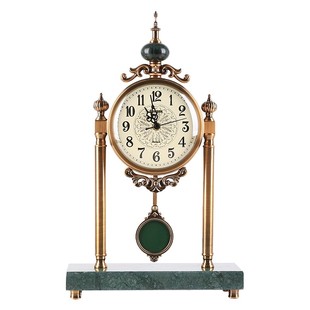 美式轻奢座钟摇摆台钟摆件家居客厅桌面J钟表创意复古静音台式时