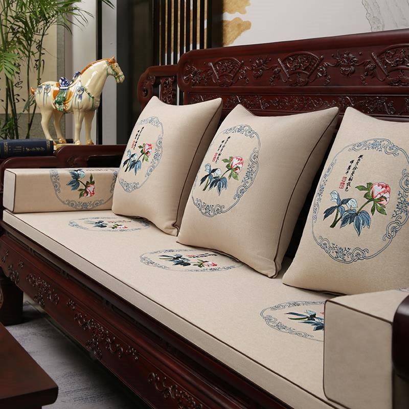 红木沙垫发c坐垫中式座椅定制罩实套木家具cx6005椅子沙发垫飘罗