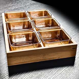 晶鑫餐具精致e围炉煮茶小吃盘商用自助餐厅高级感轻奢六宫格甜品