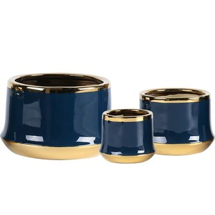 北欧祖母绿e电镀陶瓷花盆大号创意个性 家用绿萝蝴蝶兰花盆盆栽