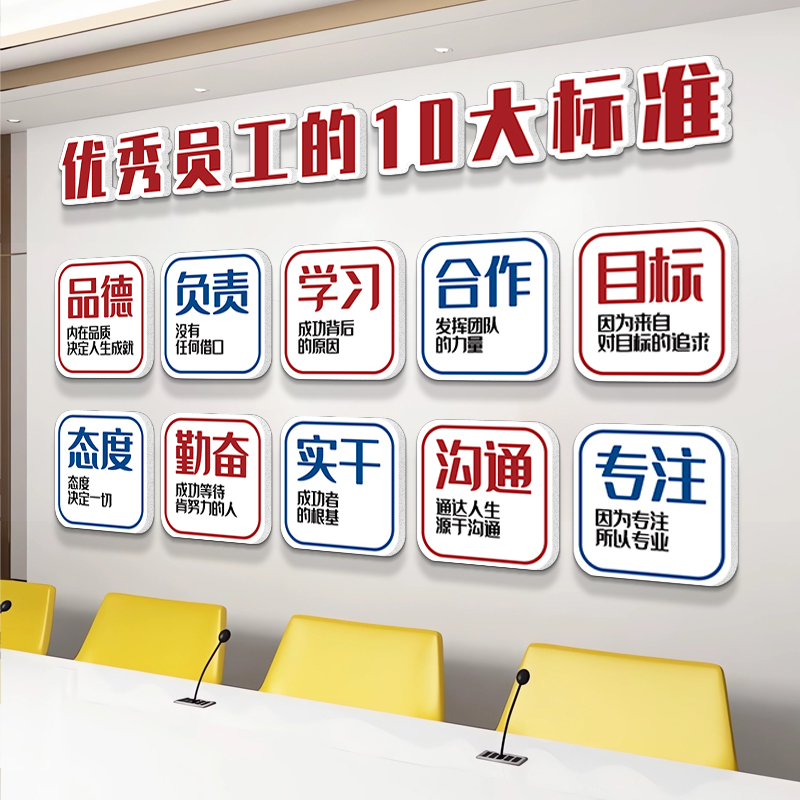 生产车间企业文化墙装饰画办公室工厂形象宣传标R语V背景激励志贴