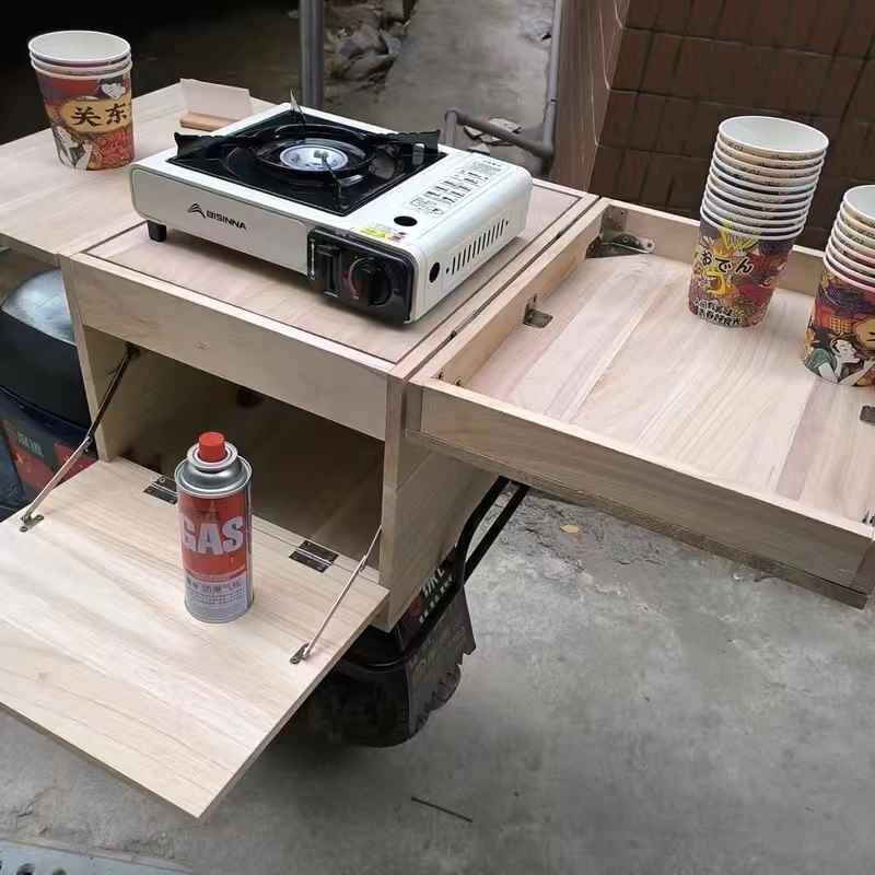 厂家夜市电动车摆摊木箱便携式收纳摩托车L尾箱架子烤肠小吃摆摊