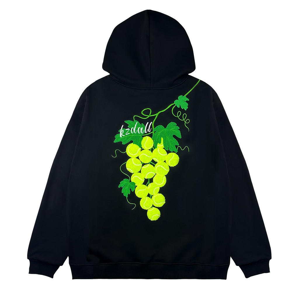 KZDALL 原创设计葡萄网球印花连帽卫衣 男女同款