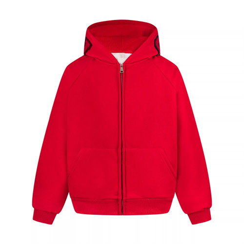 FOCK原创美式彩色字母毛巾绣连帽开衫卫衣男女春季新款百搭外套潮