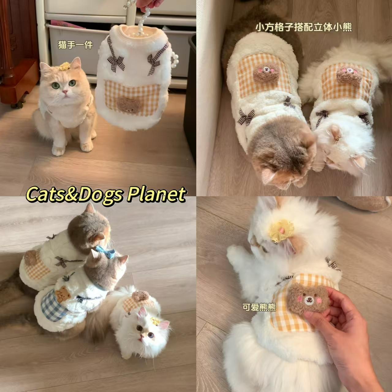 薄荷同款保暖猫背心小型犬金吉拉