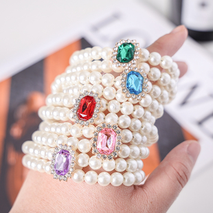 小猫咪项圈珍珠复古宝石项链德文无毛猫金渐层装饰脖圈宠物狗挂饰