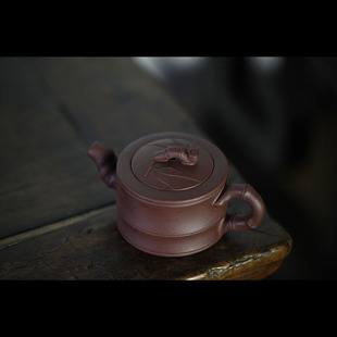 王兆春90CC双节竹段壶迷你小花壶宜兴手工紫砂壶家V用茶壶原矿紫