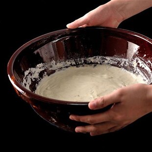 陶瓷老式盆子带盖和面瓦盆和面盆土陶带盖K厨房盆家用活面椭圆瓷