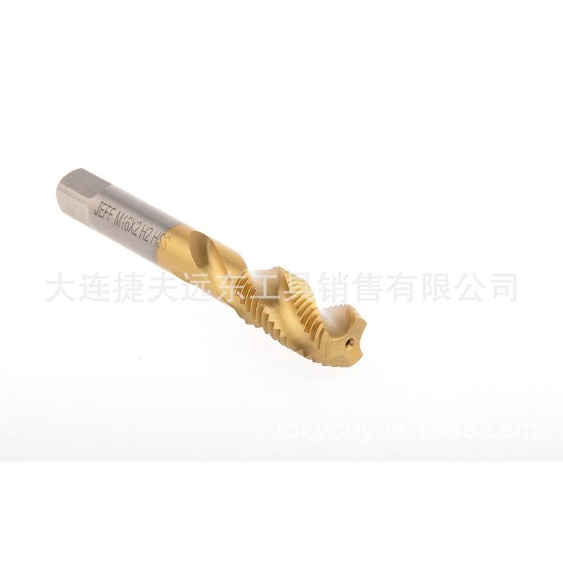 大连远东丝锥 TIN涂层螺旋D槽机用丝锥M14模具钢盲孔