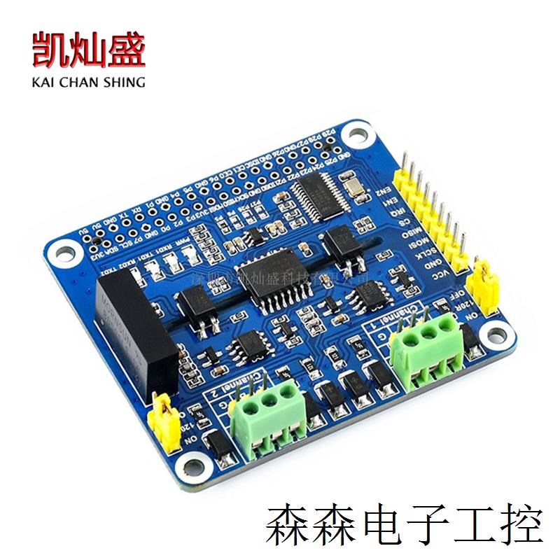 微雪 树莓派4 二路RSp485 扩展板 通信模块 SPI接口 双通道隔离型
