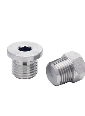 304不锈钢m8mj10m12m16内六角堵头外丝外六角法兰油塞2W分4分6分1