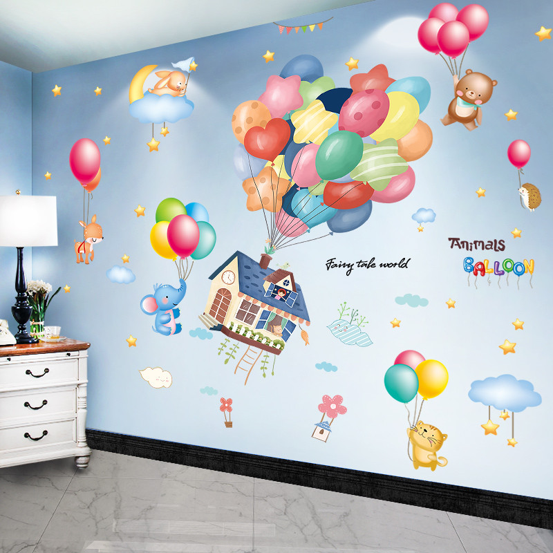 墙贴纸儿童房间布置卧室墙纸自粘墙画墙面装饰品墙壁纸贴画3D立体图片