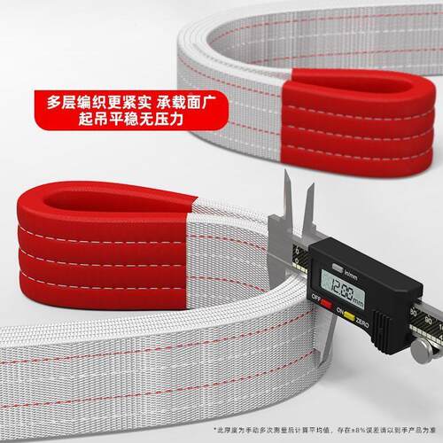 国标扁平吊带起吊装加厚PFS吊带带工业吊车5吨重吨2T白色拖车绳带