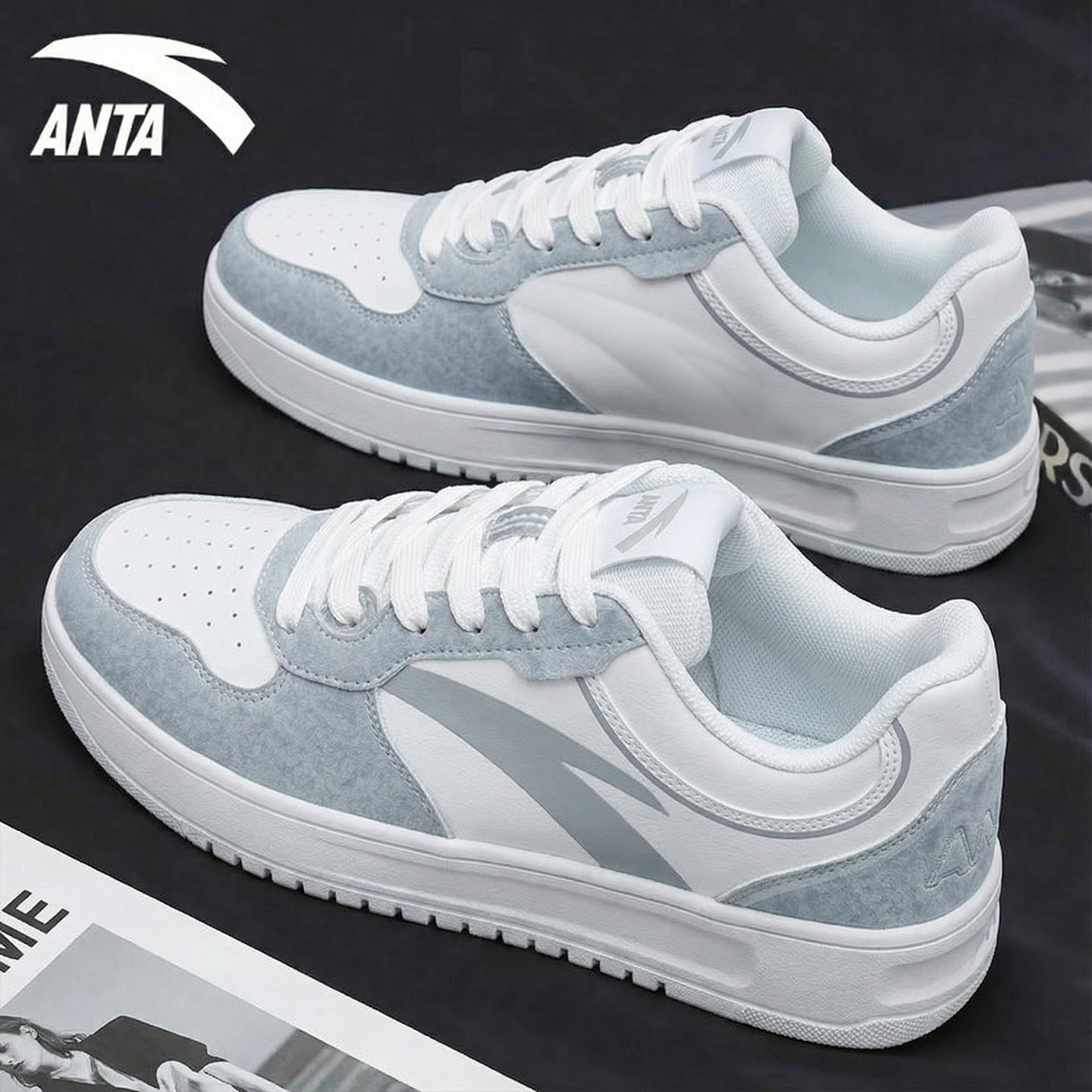 安踏轻松板鞋男鞋2026冬季新款革面增高软底低帮鞋学生运动休闲鞋,运动鞋new,板鞋,淘宝优惠券,粉丝福利购,淘宝优惠卷