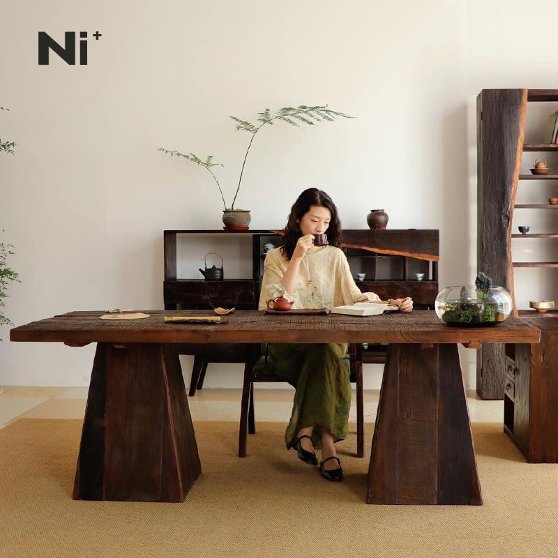Ni+尼家侘寂风实木茶桌椅组合原木中式禅意茶台功夫茶几泡茶桌子