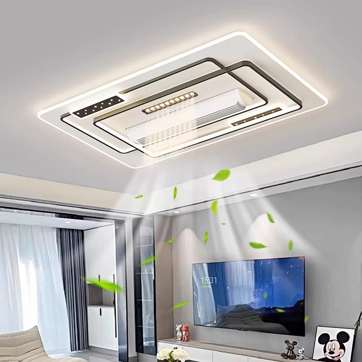 客厅吊扇灯2025新款现代简约大气全光谱护眼无叶风扇吸顶灯