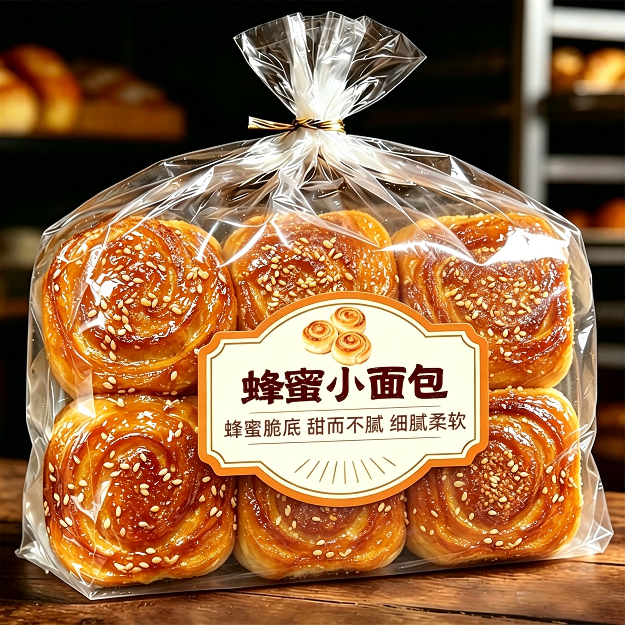 蜂蜜脆底小面包老式手撕面包营养早餐黄金蛋糕下午茶休闲零食小吃