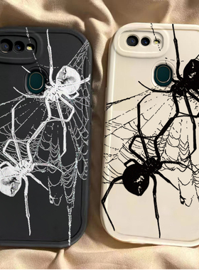 OPPOA7 A7X手机壳新款PBFM00男女潮PBBM00保护套pbfmoo全包防摔0硅胶软外壳poopa7叉0ppa7时尚经典黑白蜘蛛网