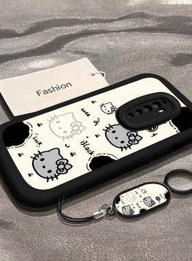 适用OPPOReno2手机壳RenoZ/2Z/2F新款Reno3/元气版硅胶3Pro全包Reno4软4SE防摔4Pro爆款创意新年卡通黑色KT猫