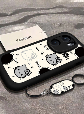 适用iQOOneo7/8/9/10手机壳neo9Spro+全包9Pro软壳艾酷7SE新款竞速版/8pro防摔网红创意潮小众新年黑色KT猫