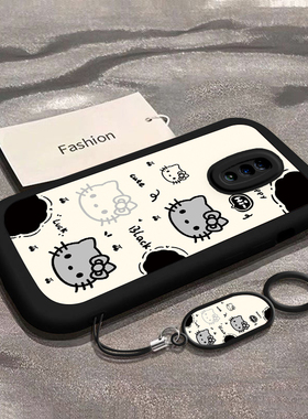 适用OPPOReno/10倍变焦版手机壳ACE新款reno10硅胶10X全包reno10Pro+防摔壳爆款小众创意浮雕新年黑色KT猫