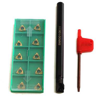 车床螺纹镗削工具支架SNR0010K11数控内螺纹车刀杆+10片11IR A60