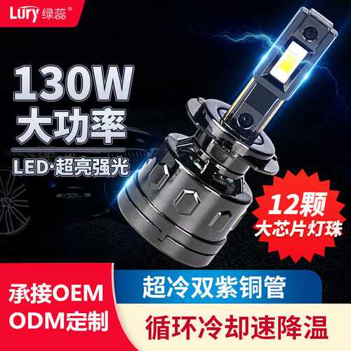 热销双铜管led车灯改装超亮65W大功率汽车led大灯