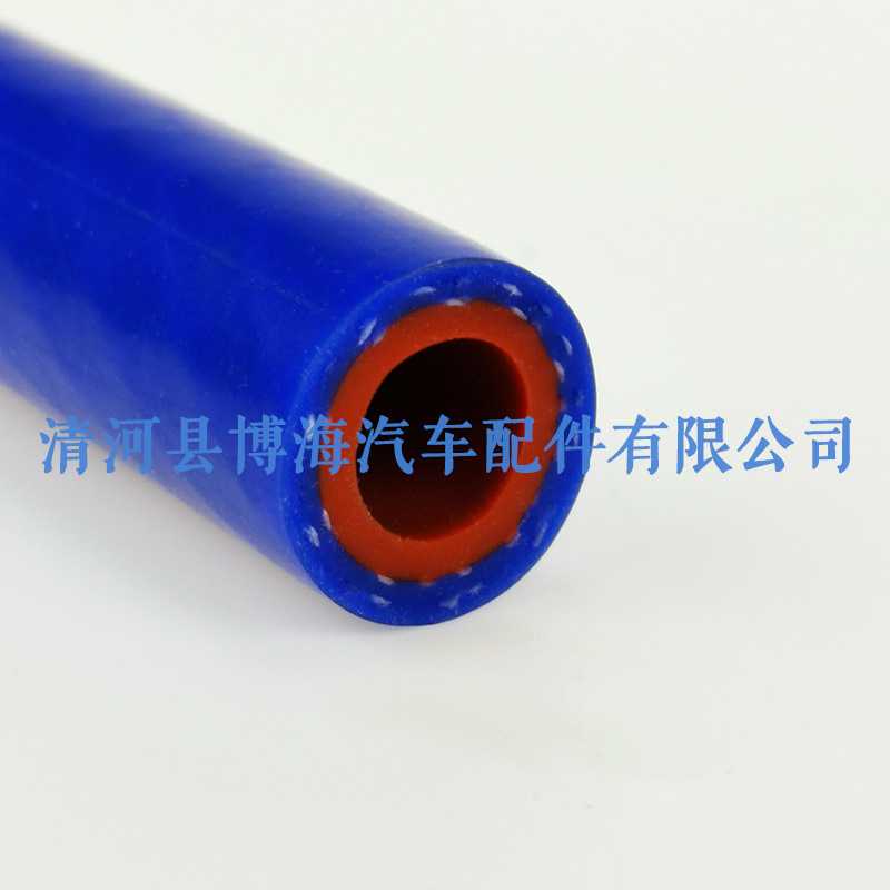 加线硅胶编织管 耐高温夹线增强编织硅胶管改装汽车暖风管