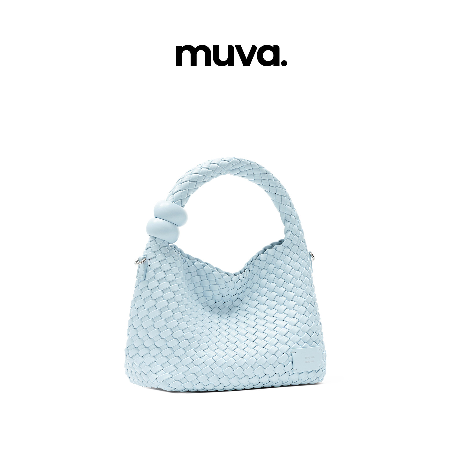 muva.小众编织托特包女 手提单肩斜挎包编织包包2025年新品 - 实物图