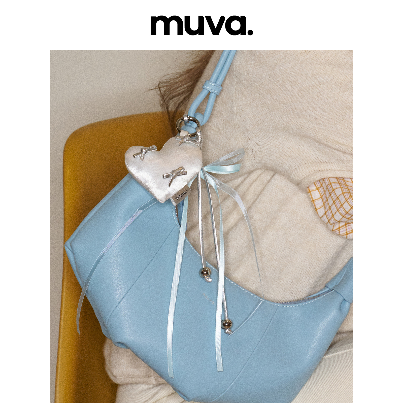 【“包”你心动】 MUVA原创歪心丝带蝴蝶结包包挂件