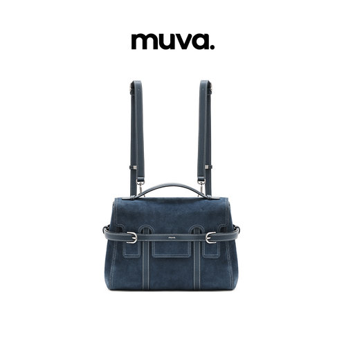 muva.町町包 纯色多背法牛皮绒双肩包秋冬高级感英伦风2026年新款