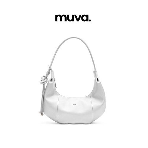 muva.斜挎牛角包真皮原创 可单肩腋下通勤大容量2024年新品