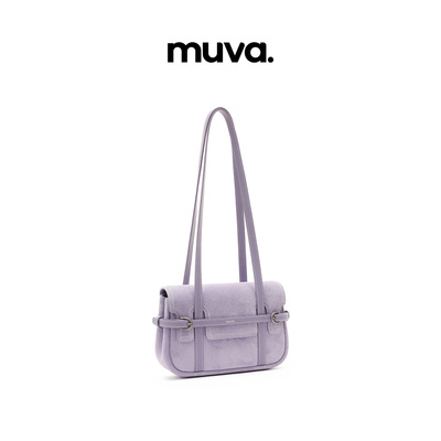 muva.复古真皮单肩包女高级感 精致通勤包少女风腋下包2026年新品