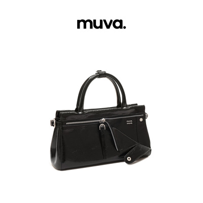 muva.真皮枕头包女手提斜挎包通勤小众质感复古皮包7.10新品