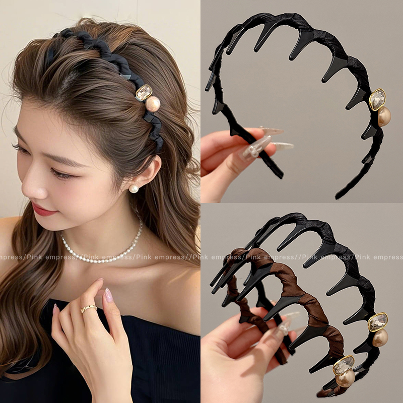 波浪发箍女2025新款高颅顶洗脸头箍带齿防滑碎发整理神器压发发卡