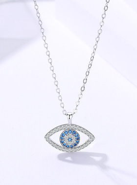 原创恶魔之眼S925纯银项链女礼物