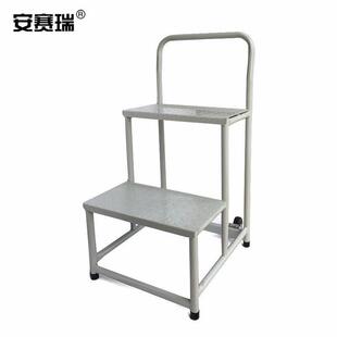安赛瑞登高梯平台离地0.6米两步梯仓库超市库房物流登高车带滑轮