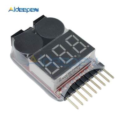 1-8S Lipo/Li-ion/Fe Battery Voltage 2 In 1 Tester Low Voltag