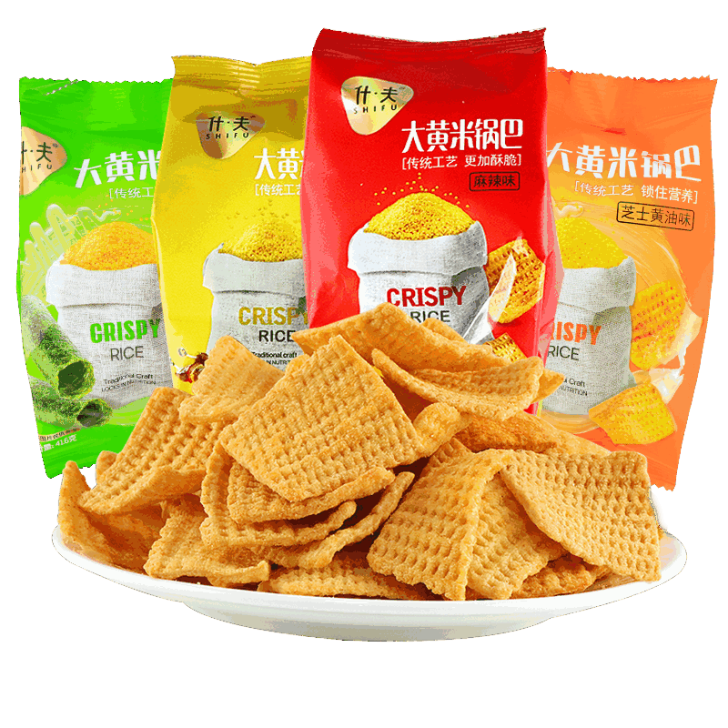 什夫大黄米锅巴芝士烤肉麻辣海苔
