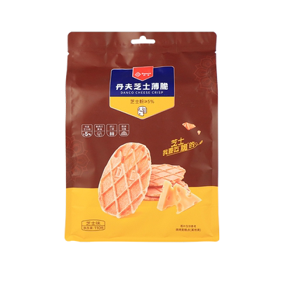 丹夫巧克力芝士薄脆110g袋装饼干