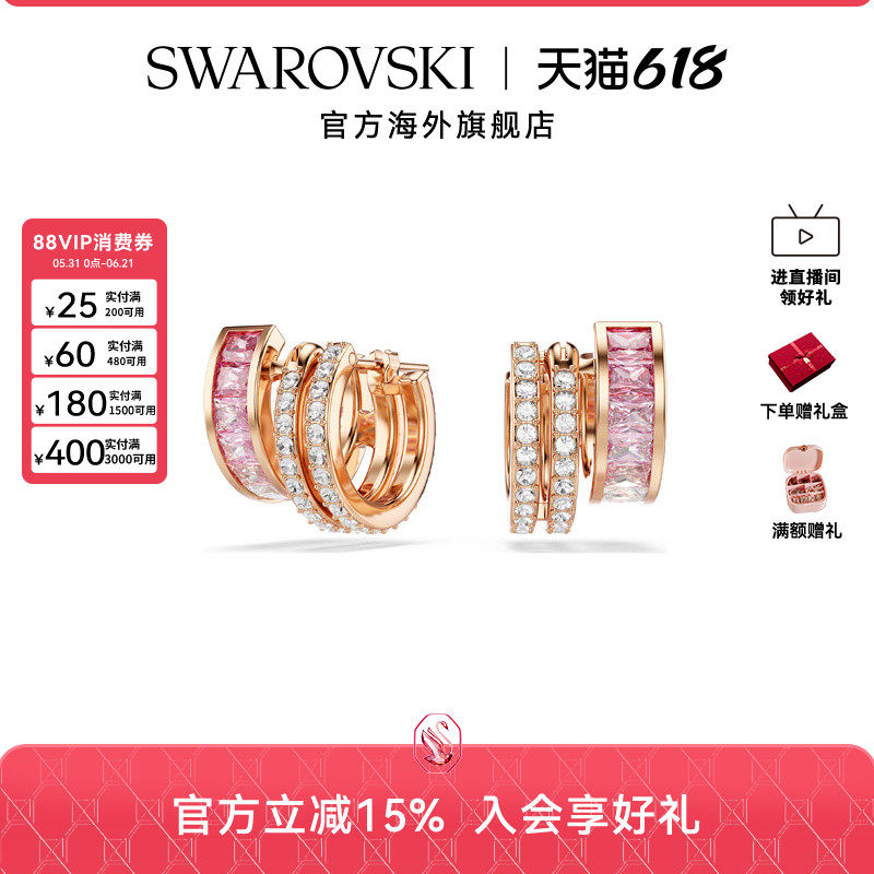 【新品】施华洛世奇Connexus大圈耳环同心圆环轻奢配饰小众礼物