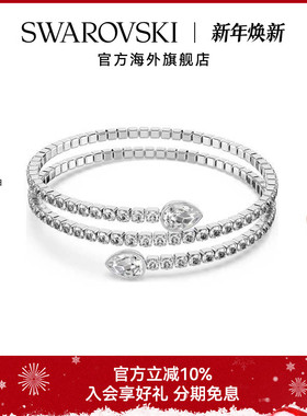 施华洛世奇Twisty 梨形切割手镯高级感精致百搭女款玫瑰金色镯子