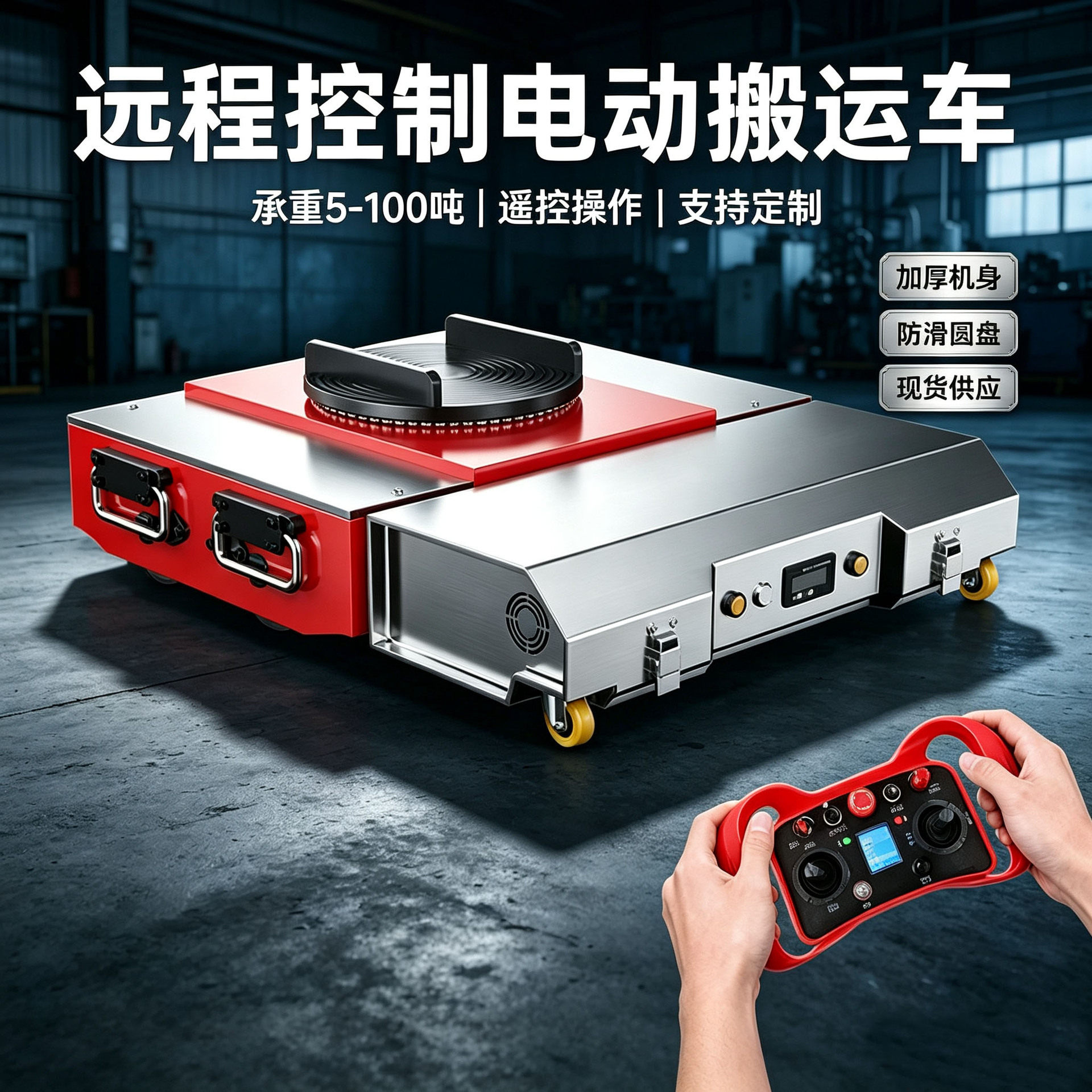 万向搬运坦克车360度旋转机床设备移位工具合金钢轮搬运小车图片