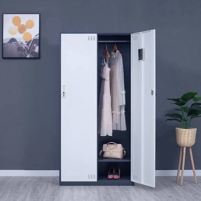 锐达星更衣铁皮柜员工柜储t物柜寄存包柜拆装薄边二门更衣灰套白