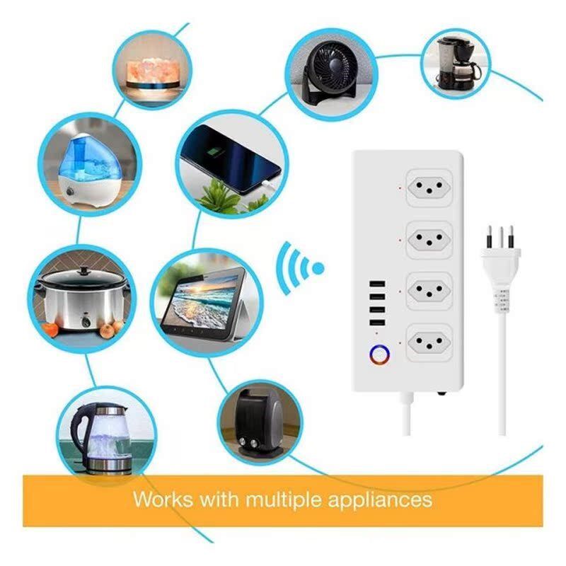 WiFi Smart Power oStrip with 4 Outlets 4USB Ports,1.4M Exten