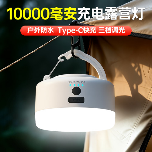 led充电照明灯摆摊夜市灯泡便携磁吸挂灯超长续航户外帐篷露营灯
