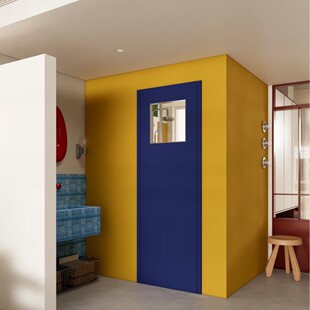 柯布西耶小黄门实木烤漆门木门中古风厨房卫生间房门玻璃门卧室门