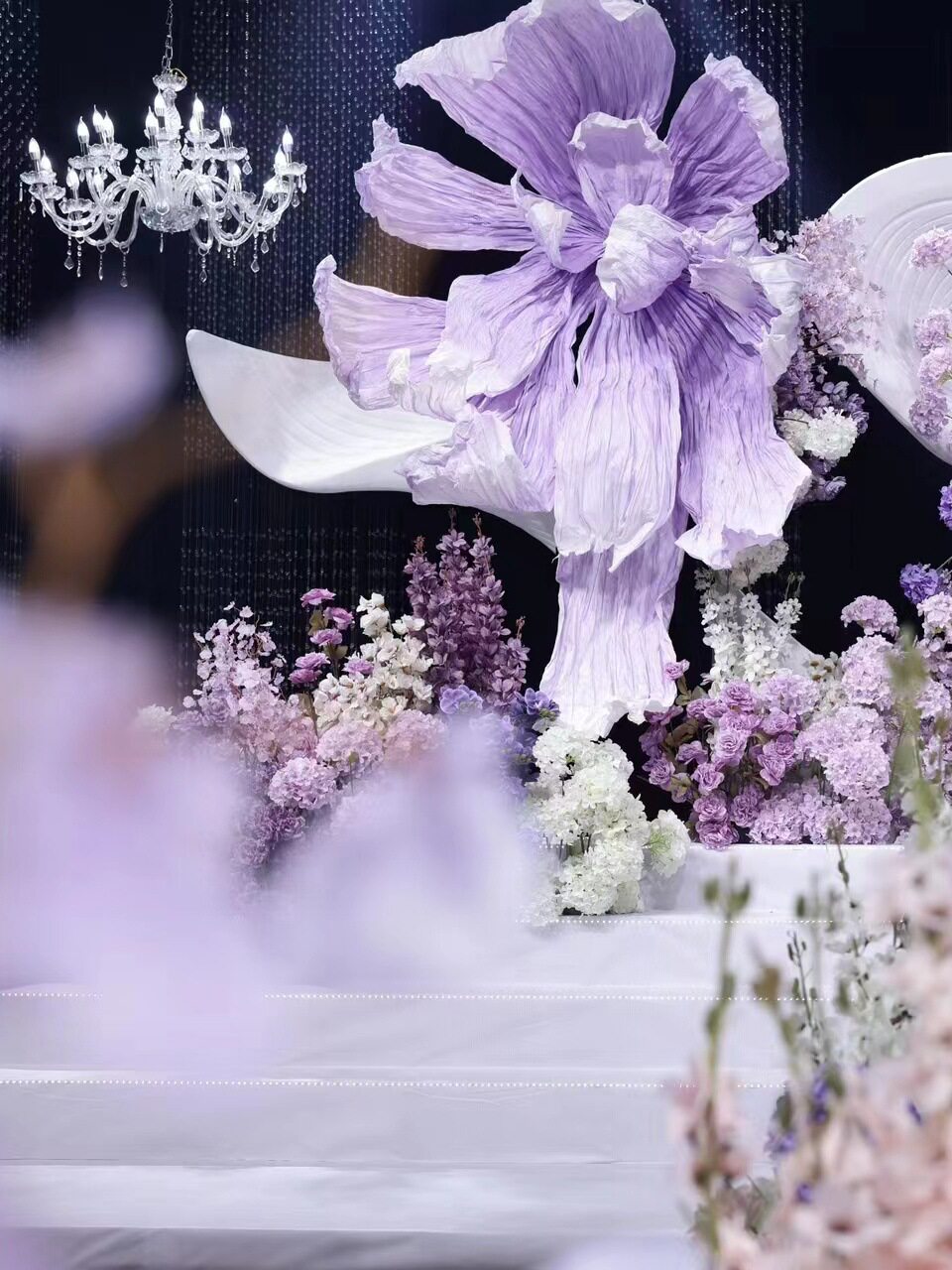 婚庆道具大花纸花巨型场景布置鸾尾花花艺橱窗装饰摆件大手感保湿